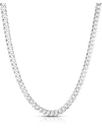 Italian Silver - 14k Over Comfort Curb Chain Necklace - Lyst