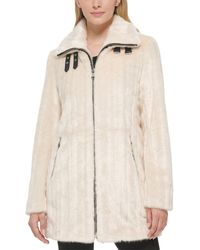 KARL LAGERFELD - Stripe Zip Front Coat - Lyst