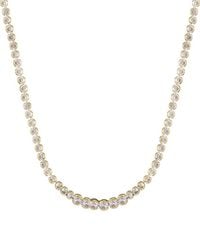 Adornia - 14K Plated Bezeled Crystal Tennis Necklace - Lyst