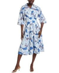 Gracia - Dolman Sleeve Pleated Printed Midi Dress - Lyst