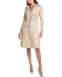 Teri Jon - Metallic Jacquard Button Coat Dress - Lyst