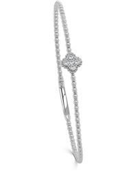 Sabrina Designs - 14k 0.17 Ct. Tw. Diamond Clover Flex Bangle Bracelet - Lyst