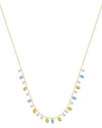 Meira T - 14K 1.52 Ct. Tw. Diamond & Topaz Sapphire Necklace - Lyst