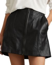 Reiss - Daria Leather Mini Skirt - Lyst