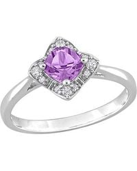 Rina Limor - 0.71 Ct. Tw. Diamond & Amethyst Halo Ring - Lyst