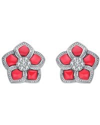 Genevive Jewelry - Silver Cz Drop Earrings - Lyst