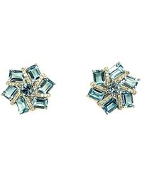 Arthur Marder Fine Jewelry Silver Diamond & Blue Topaz Earrings