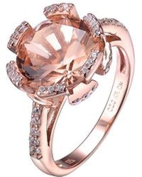 Genevive Jewelry - 18k Rose Gold Vermeil Cz Ring - Lyst