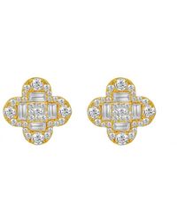 Diana M. Jewels - Fine Jewelry 14k 1.30 Ct. Tw. Diamond Flower Studs - Lyst