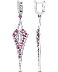 Rina Limor - 14k 3.16 Ct. Tw. Diamond & Ruby Drop Earrings - Lyst