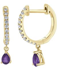 Sabrina Designs - 14k 0.43 Ct. Tw. Diamond & Amethyst Dangle Earrings - Lyst