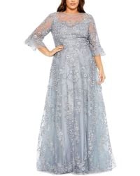 Mac Duggal - Flutter Sleeve Embellished A-Line Gown - Lyst