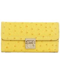 Tiffany & Fred Paris - Classic Ostrich-Embossed Leather Wallet - Lyst