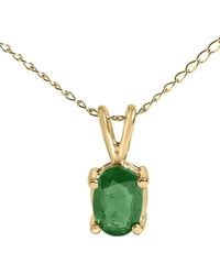 Haus of Brilliance - Colorful Gemstones 14K 0.45 Ct. Tw. Emerald Pendant Necklace - Lyst