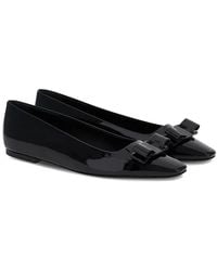 Ferragamo - Vara Bow Leather Ballet Flat - Lyst