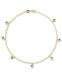 Ember Fine Jewelry - 14k Evil Eye Charm Anklet - Lyst