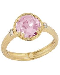 Reiss - 14k 1.85 Ct. Tw. Diamond & Rose Quartz Cocktail Ring - Lyst