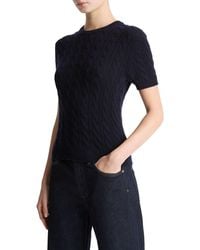 Vince - Wool & Cashmere-Blend Cable T-Shirt - Lyst
