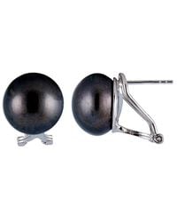 Splendid - Rhodium Plated Silver 12-13mm Freshwater Pearl Drop Earrings - Lyst