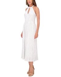 Kensie - Foiled Pleated Woven Midi Dress - Lyst