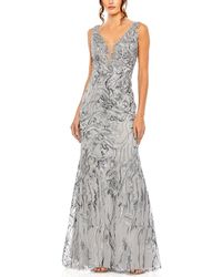 Mac Duggal - Sleeveless High Neck Embroidered Gown - Lyst