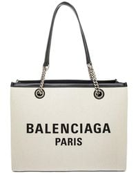 Balenciaga - Duty Free Medium Leather & Canvas Tote - Lyst