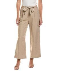Cece - Tie Waist Wide Leg Linen-Blend Pant - Lyst