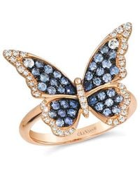 Le Vian - 14K Rose 0.86 Ct. Tw. Diamond & Sapphire Cocktail Ring - Lyst