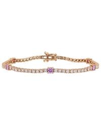 Rina Limor - 14K Rose 3.52 Ct. Tw. Diamond & Sapphire Tennis Bracelet - Lyst
