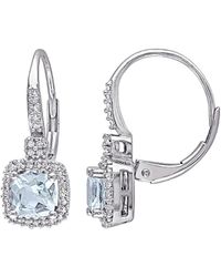 Rina Limor - 10k 1.26 Ct. Tw. Diamond & Aquamarine Earrings - Lyst