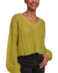 Bella Dahl - V-Neck Cropped Mohair & Wool-Blend Sweater - Lyst