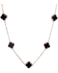Adornia - 14K Rose Plated Flower Station Necklace - Lyst
