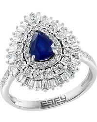 Effy Fine Jewelry - 14K 1.15 Ct. Tw. Diamond & Sapphire Ring - Lyst