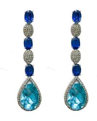 Arthur Marder Fine Jewelry - Silver 1.35 Ct. Tw. Diamond & Kynite Drop Earrings - Lyst