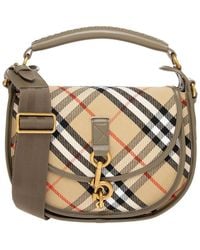 Burberry - B Clip Small Check Canvas & Leather Messenger Bag - Lyst