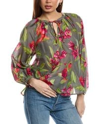 Tommy Bahama - Lavish Blooms Agua Amara Silk-Blend Peasant Top - Lyst
