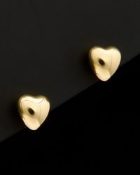 Italian Gold - 14k Puffed Heart Studs - Lyst