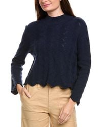 Kier + J - Kier + J Fancy Stitch Mock Neck Wool & Cashmere-Blend Sweater - Lyst