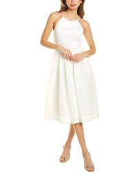 Adrianna Papell Shirred Tulle Cocktail Dress - White