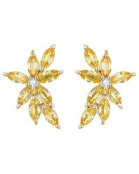Nina Zhou Jewelry - 14K 1.64 Ct. Tw. Diamond & Sapphire Cluster Earrings - Lyst