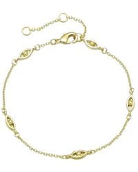Adornia - 14K Plated Evil Eye Station Bracelet - Lyst