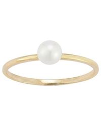 Italian Gold - 14K 4Mm Pearl Ring - Lyst