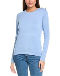 St. John - Solid Jersey Knit Sweater - Lyst