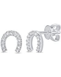 Sabrina Designs - 14k 0.06 Ct. Tw. Diamond Horse Shoe Studs - Lyst