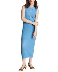 Kenneth Cole - Variegated Rib Sleeveless Polo Dress - Lyst
