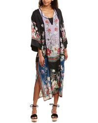 Johnny Was Garden Silk Kimono Dress - Black