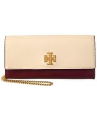 Tory Burch - Juliette Colorblocked Leather Wallet On Chain - Lyst
