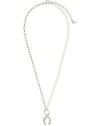 Sterling Forever - 4mmmm Pearl Cz Elva Necklace - Lyst