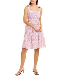 CELINA MOON Tie-shoulder A-line Dress - Pink