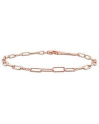 Italian Silver - 18K Rose Over Paperclip Chain Bracelet - Lyst